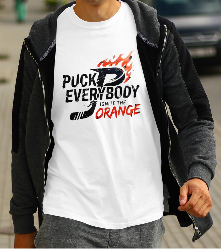 Puck Everybody Ignite The Orange P Fire T-Shirt