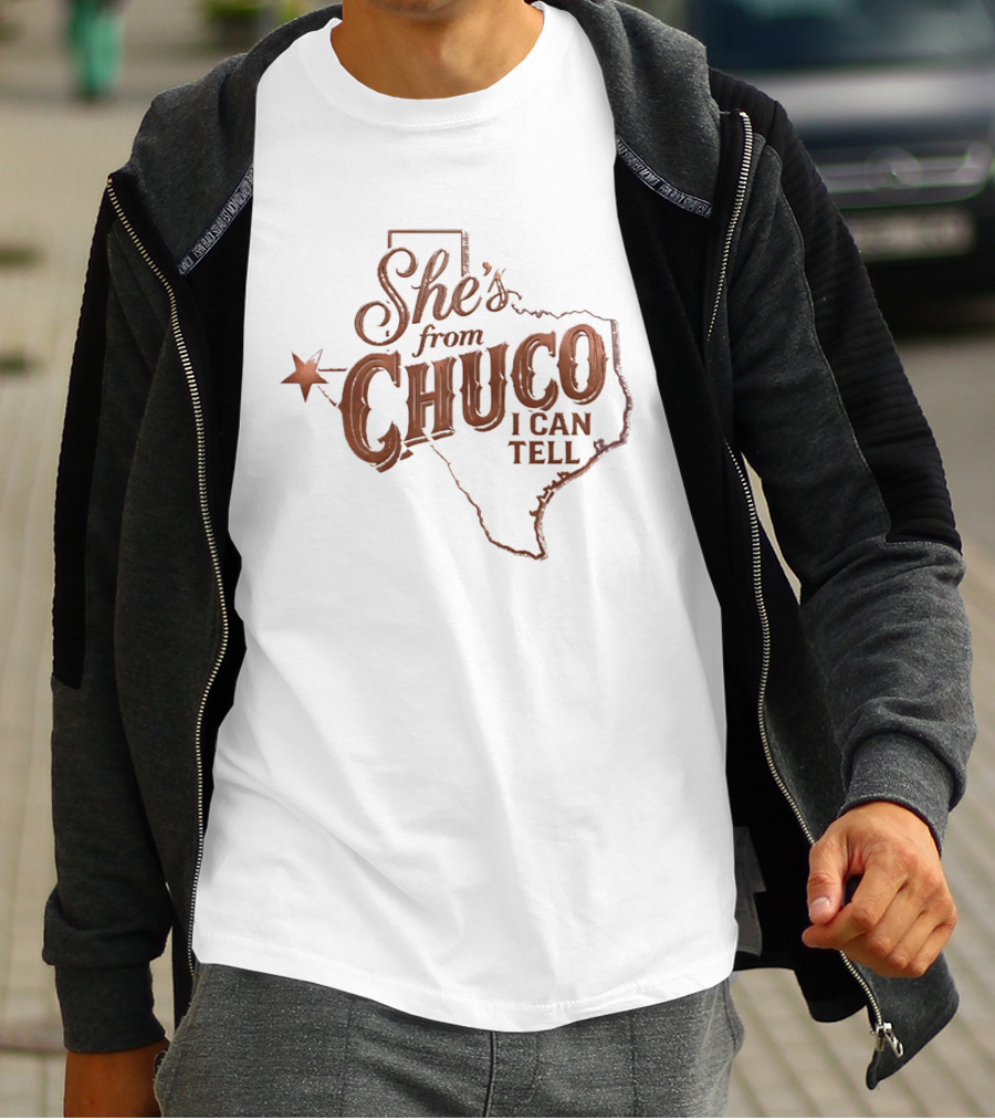 She's From Chuco I Can Tell Texas Map Star T-Shirt