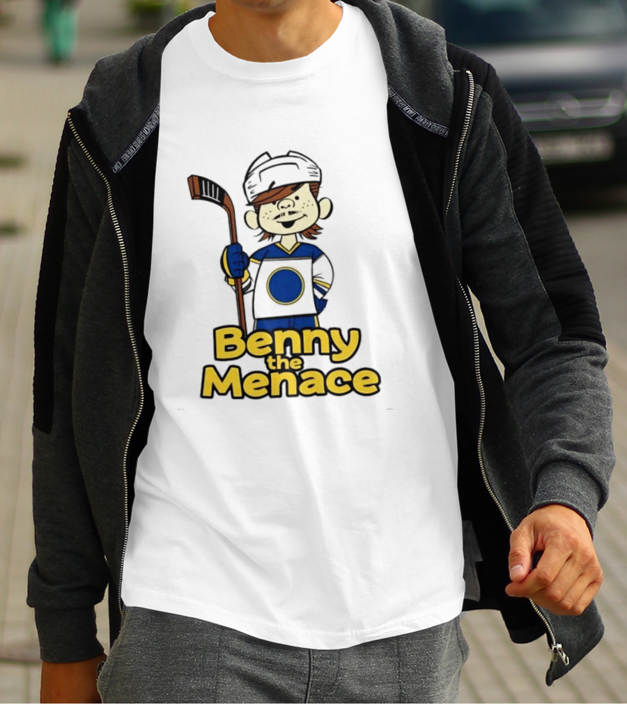 Zach Benson Benny The Menace Sabres Hockey Player Cartoon T-Shirt