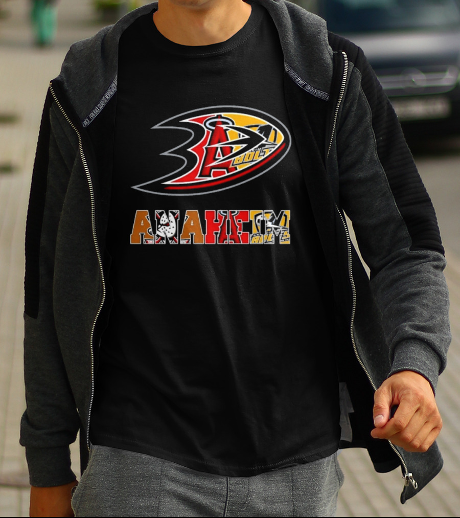Anaheim Ducks Angels Lakers Sports Team Mashup T-Shirt