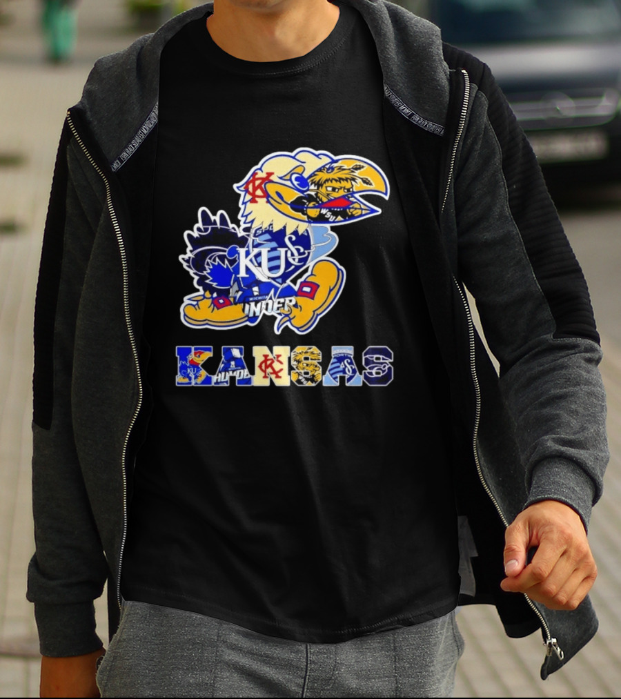 Kansas Jayhawks Wildcats Shockers Ichabods Team Mashup T-Shirt