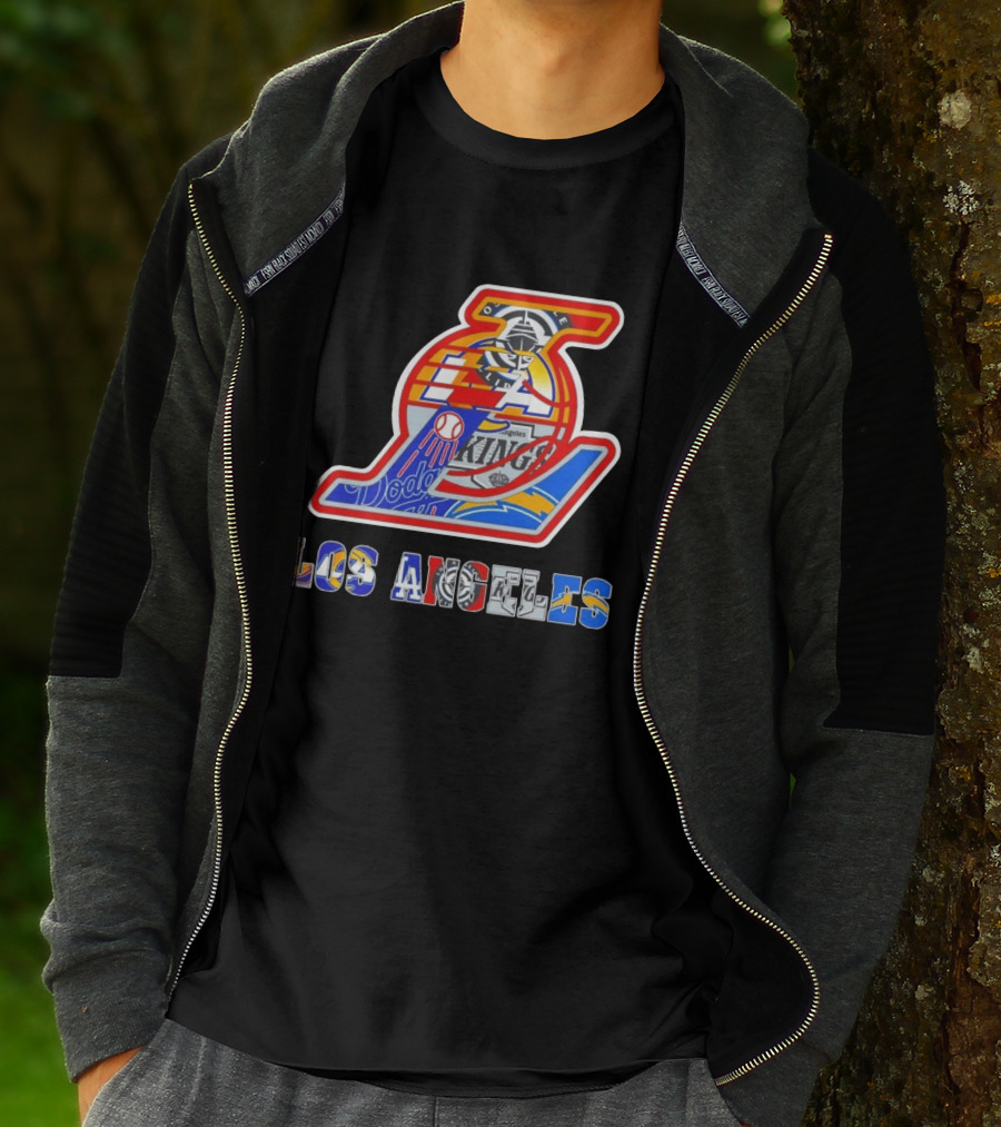 Los Angeles Dodgers Lakers Kings Chargers Sports Team Mashup T-Shirt