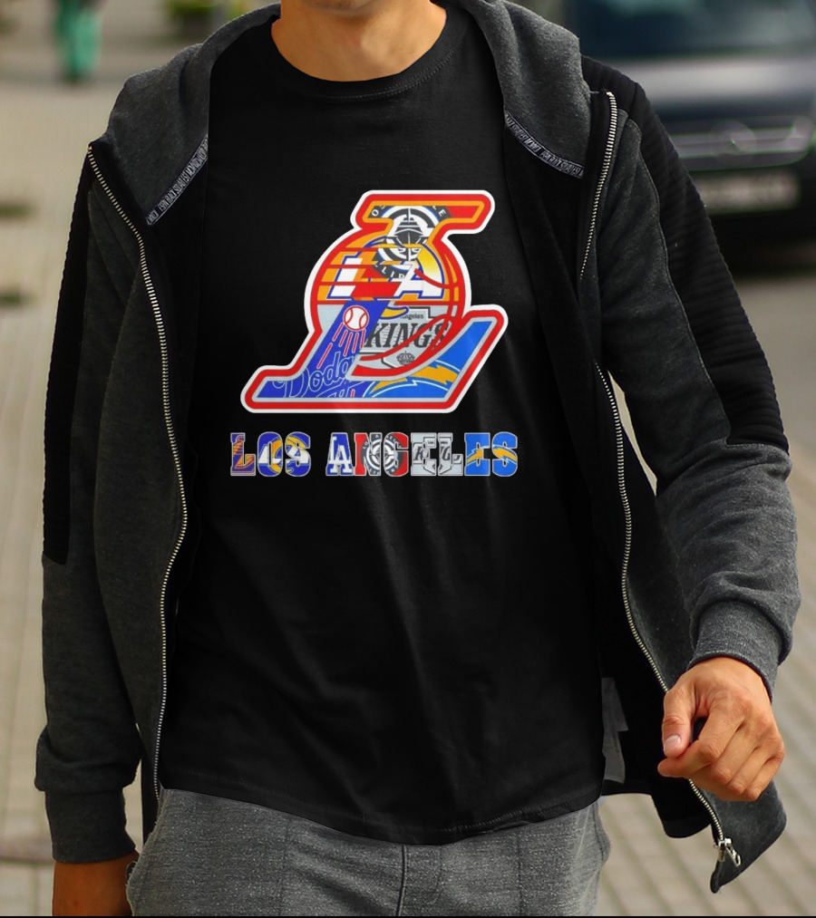 Los Angeles Dodgers Lakers Kings Chargers Sports Team Mashup T-Shirt