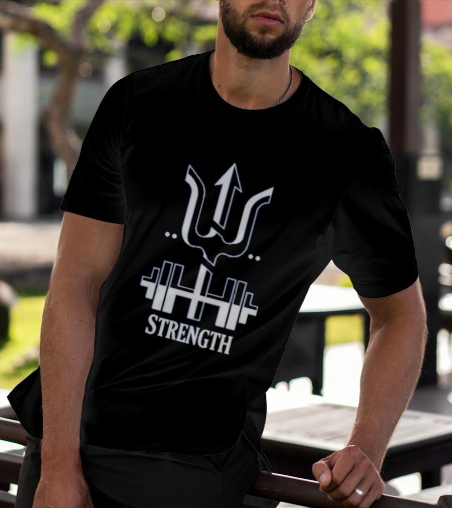 Bryan Woo Strength Arrow And Barbell Motivational T-Shirt