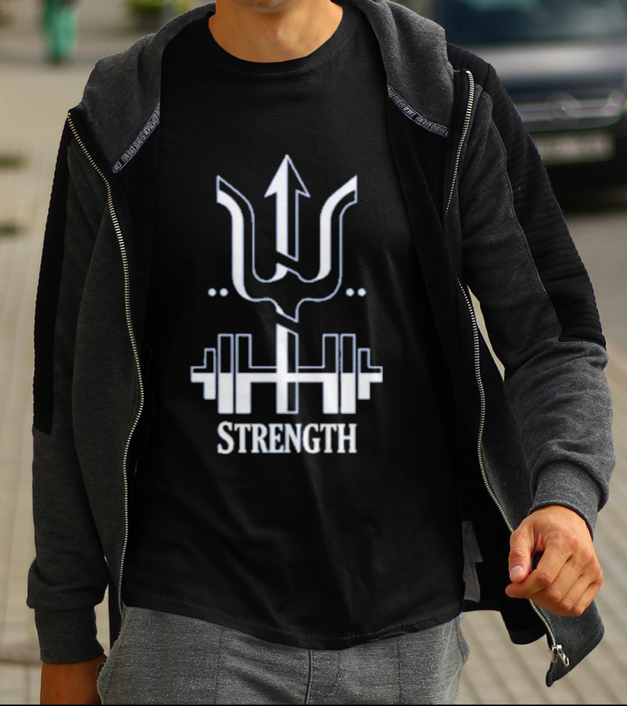 Bryan Woo Strength Arrow And Barbell Motivational T-Shirt
