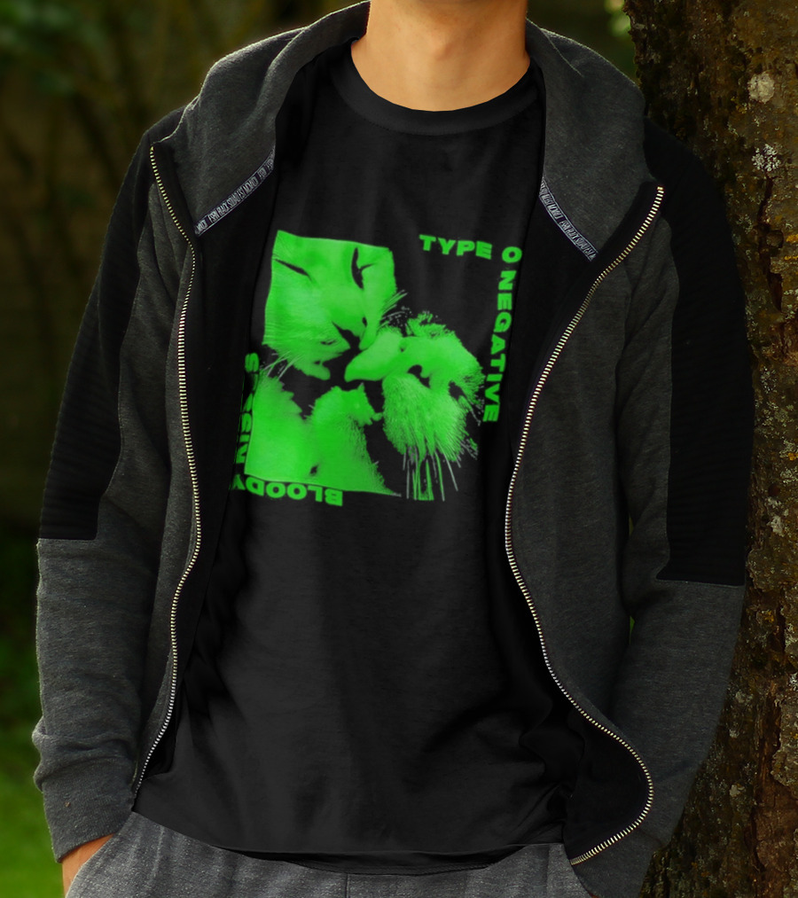 Type O Negative Cat Kissing Kisses Bloody T-Shirt