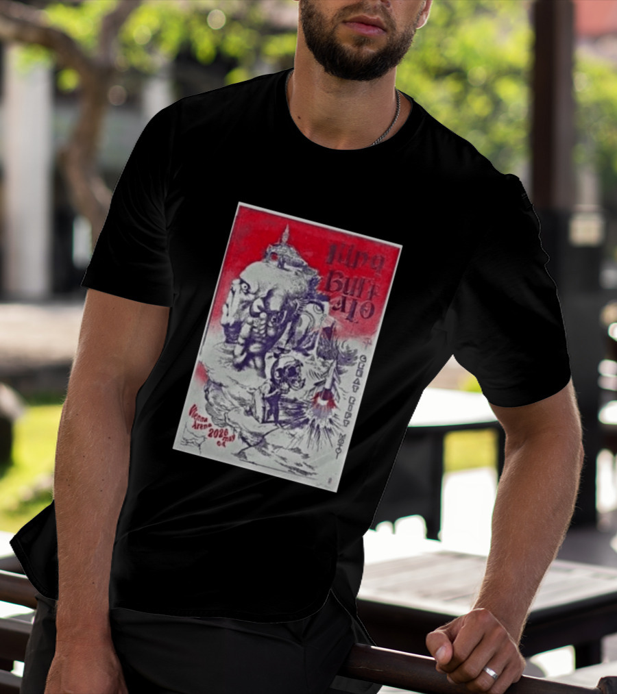 King Buffalo Vienna Arena May 4 2026 Concert Art Featuring Surreal Imagery And Space T-Shirt