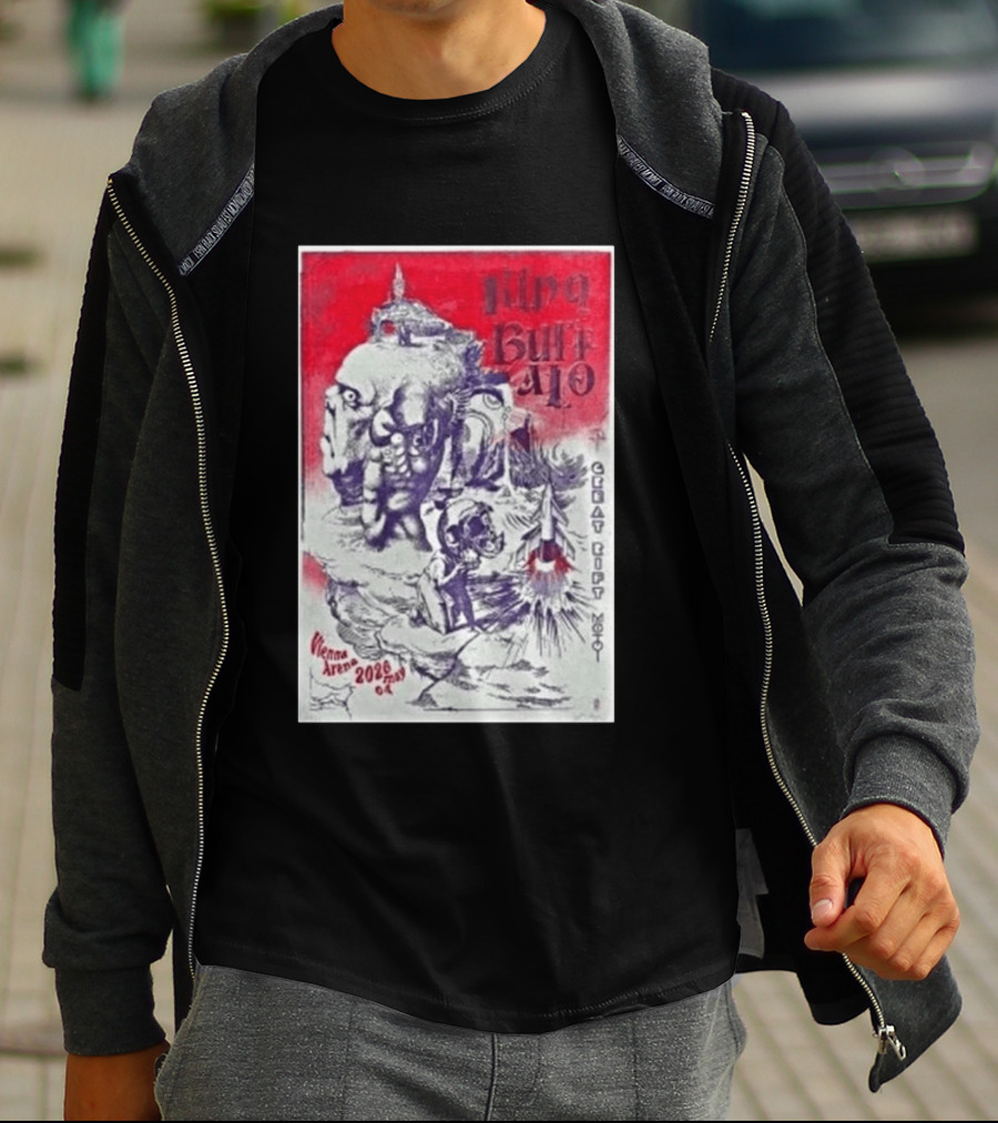 King Buffalo Vienna Arena May 4 2026 Concert Art Featuring Surreal Imagery And Space T-Shirt