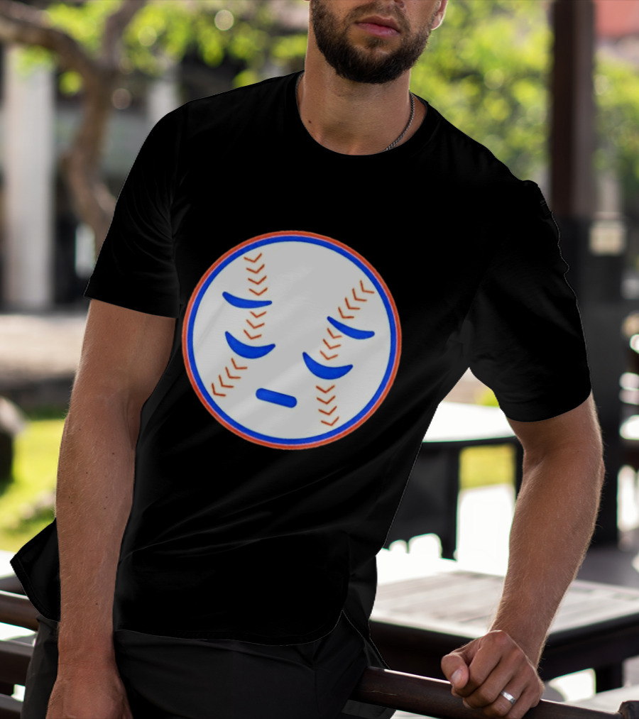 Disappointed Baseball Face New York Mets Emojis T-Shirt