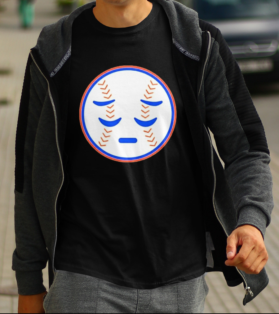 Disappointed Baseball Face New York Mets Emojis T-Shirt