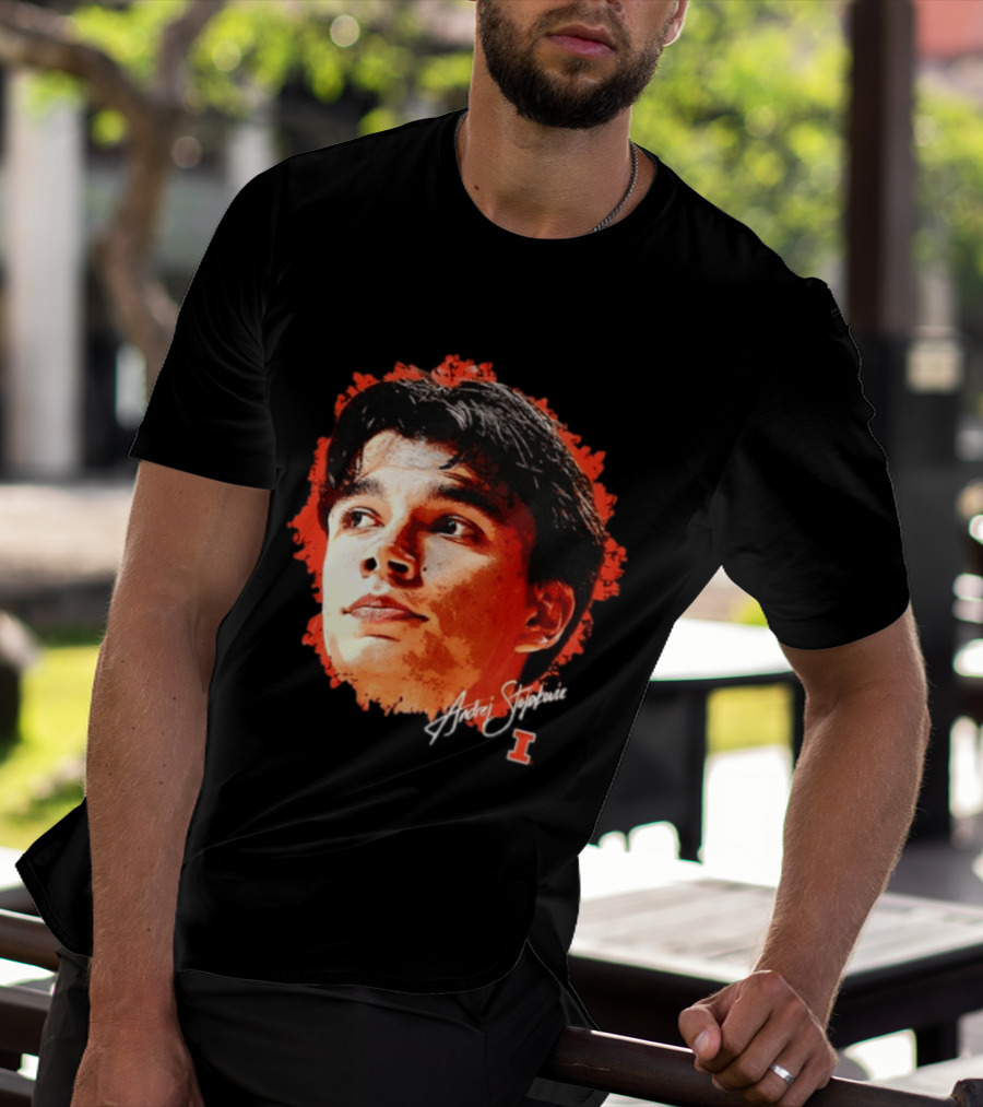 Illinois Fighting Illini Andrej Stojakovic NCAA Men's Basketball Game Face T-Shirt