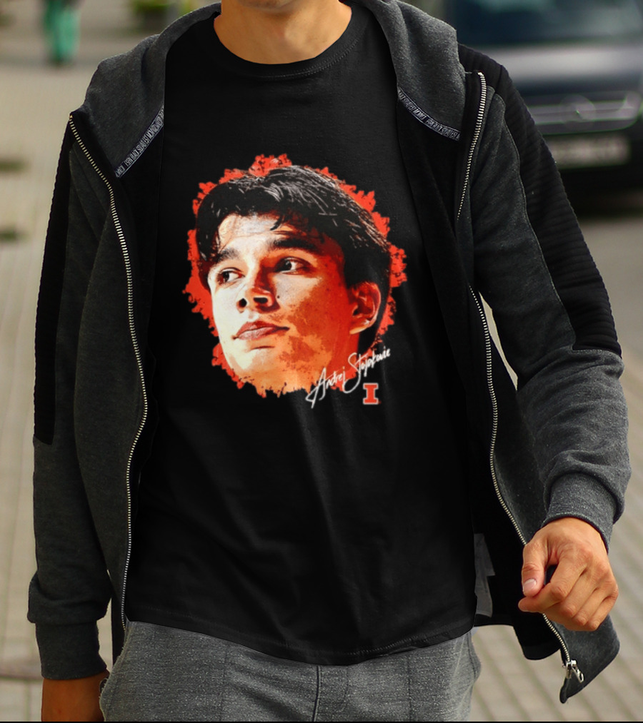 Illinois Fighting Illini Andrej Stojakovic NCAA Men's Basketball Game Face T-Shirt