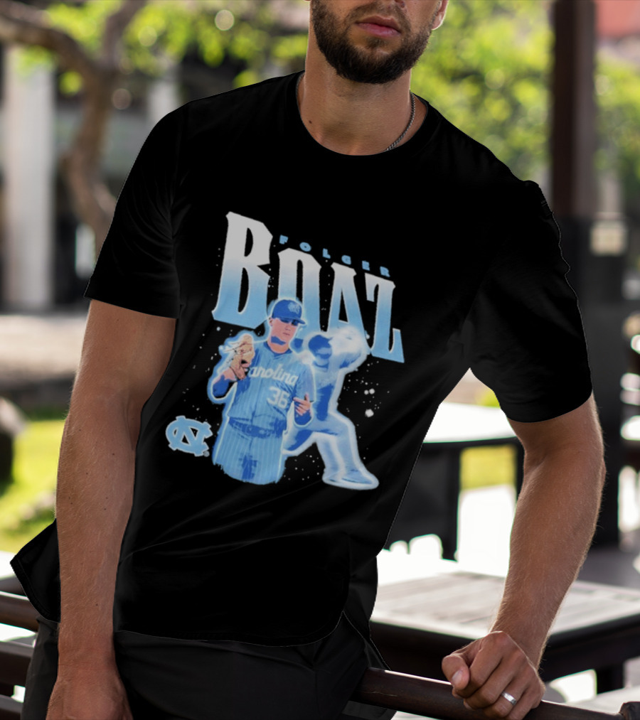 Folger Boaz Carolina Tar Heels Baseball 36 North Carolina Illustrated T-Shirt