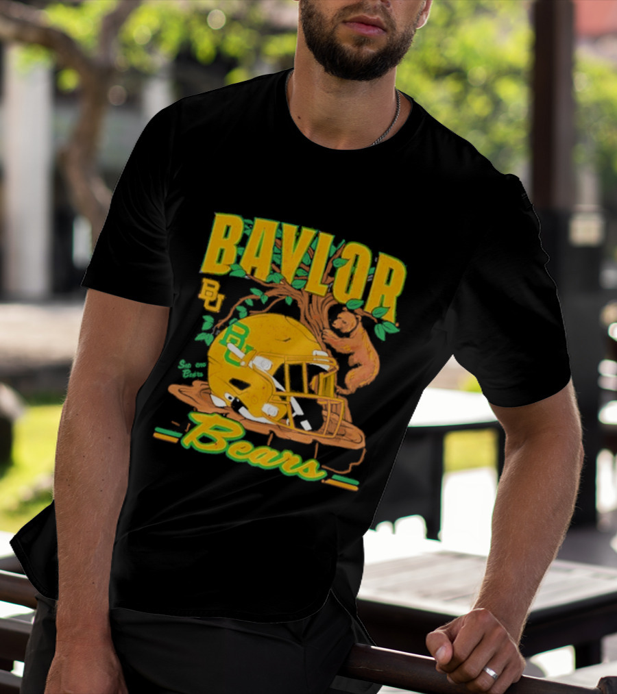 Baylor Bears Football Helmet With Bears And Trees T-Shirt