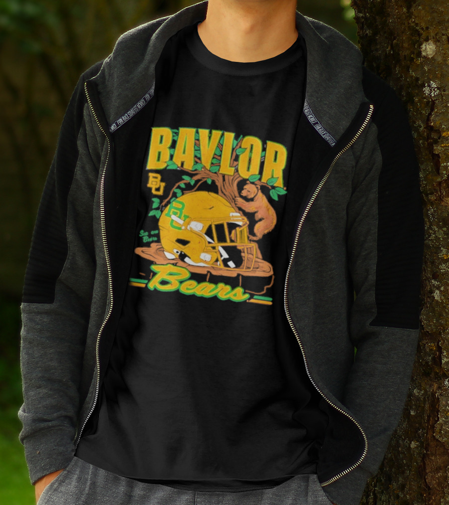 Baylor Bears Football Helmet With Bears And Trees T-Shirt