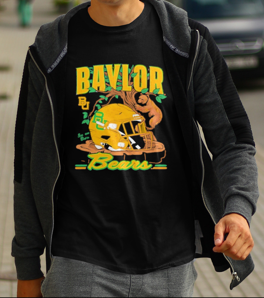 Baylor Bears Football Helmet With Bears And Trees T-Shirt