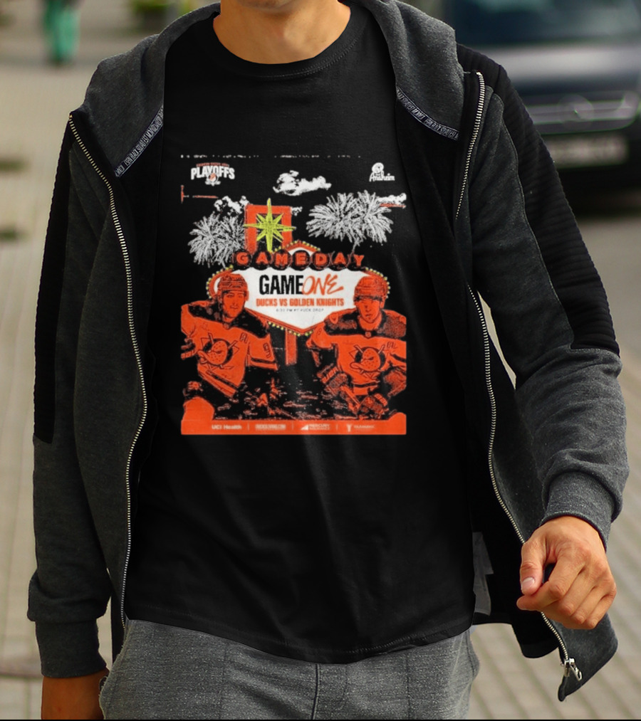 NHL Playoffs Gameday Game One Ducks Vs Vegas Golden Knights 10:30 PM Puck Drop T-Shirt