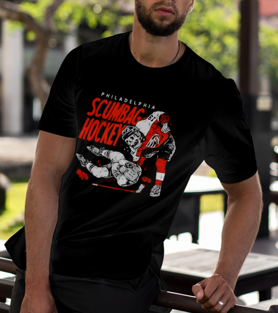 Philadelphia Scumbag Hockey Skeleton Garnet Hathaway NHL 2026 T-Shirt