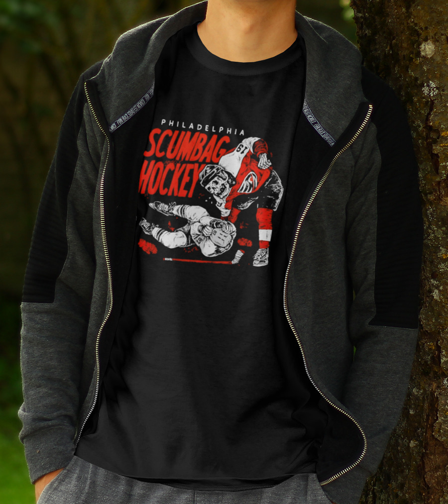Philadelphia Scumbag Hockey Skeleton Garnet Hathaway NHL 2026 T-Shirt