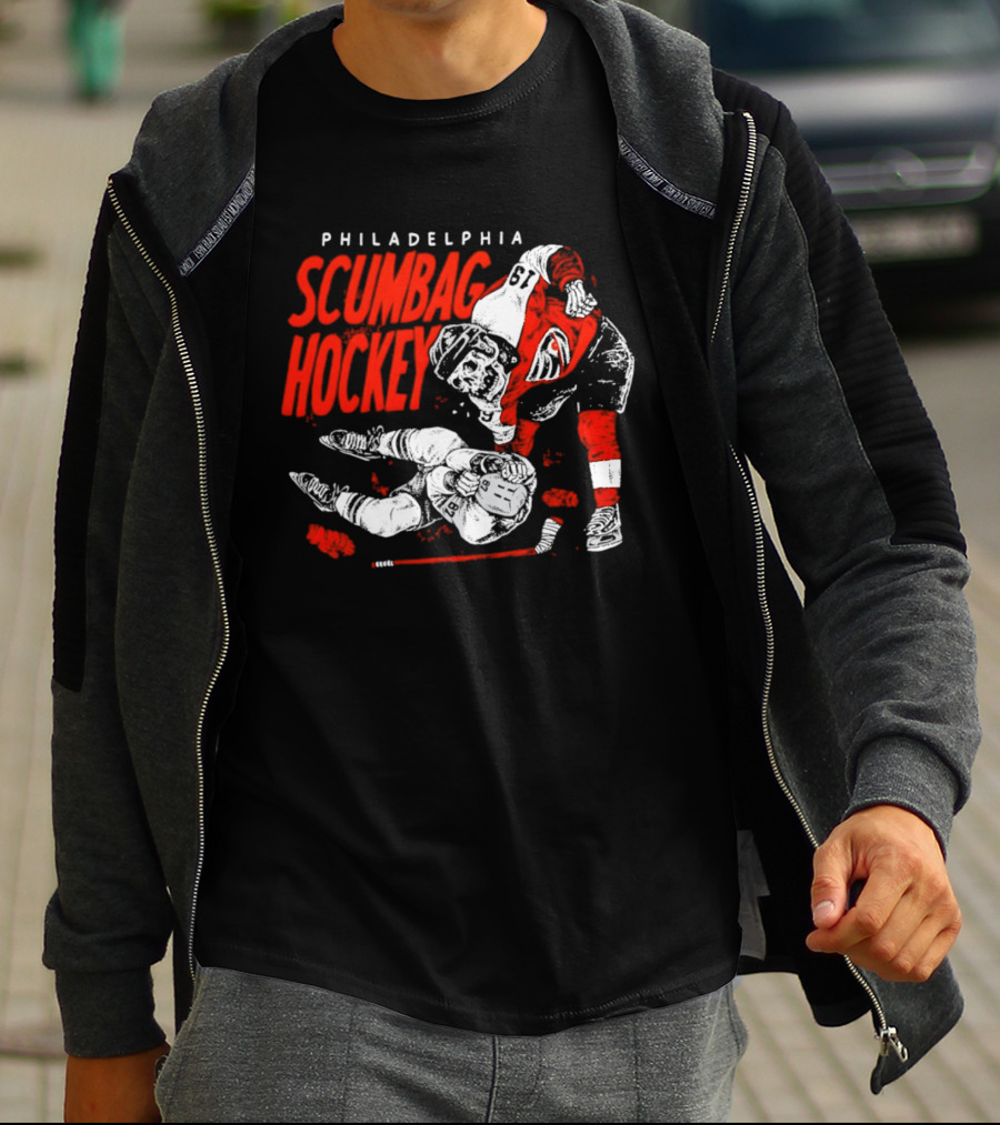 Philadelphia Scumbag Hockey Skeleton Garnet Hathaway NHL 2026 T-Shirt