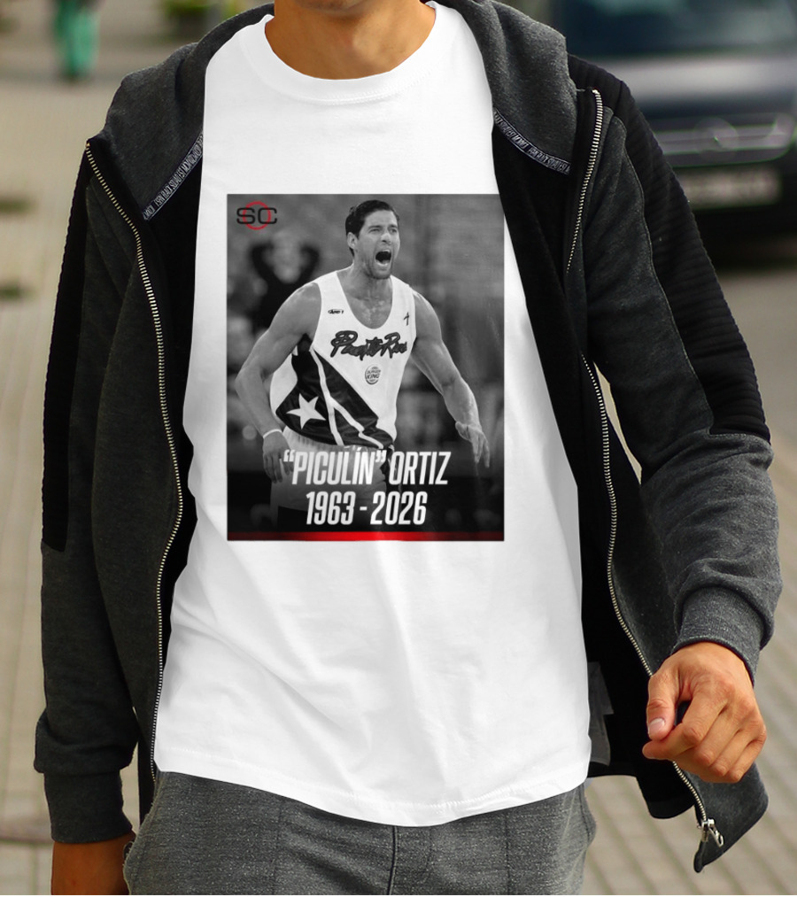Piculín Ortiz Puerto Rico Basketball Legend 1963 2026 T-Shirt