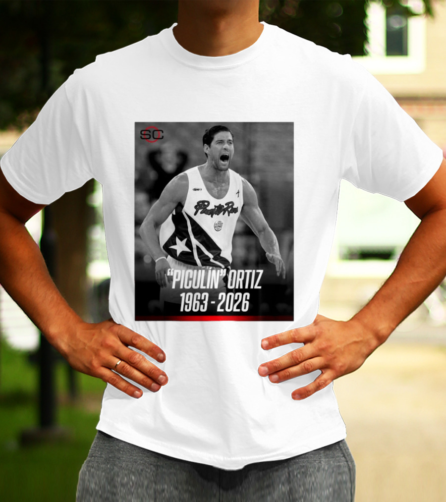 Piculín Ortiz Puerto Rico Basketball Legend 1963 2026 T-Shirt