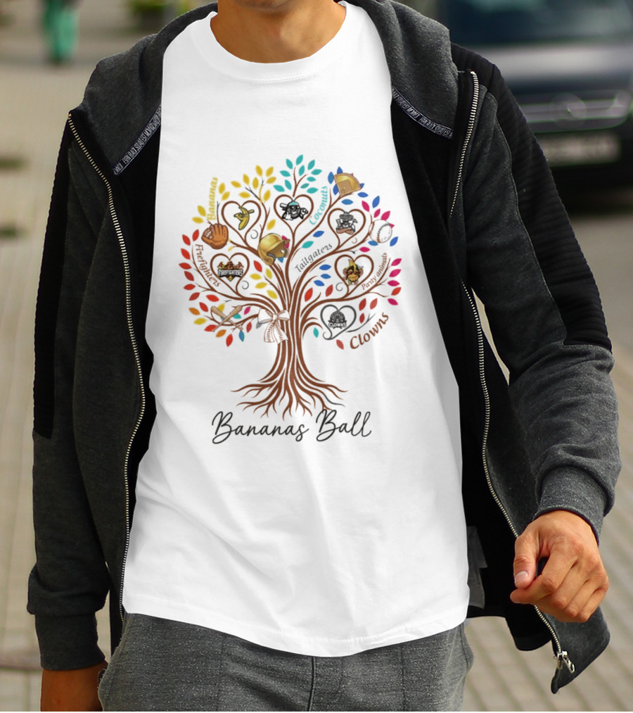 Bananas Ball Tree Tailgaters Clowns Baseball Teams T-Shirt