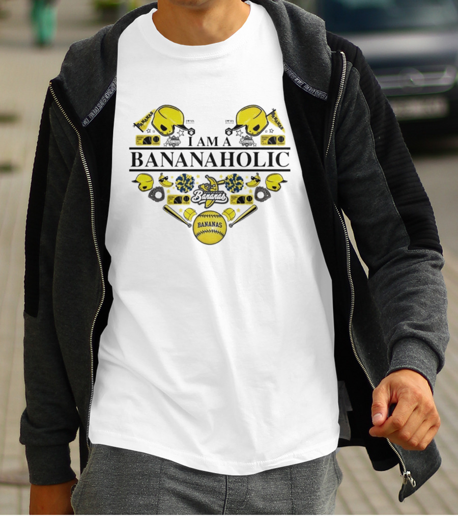 I Am A Bananaholic Bananas Baseball Fanatic T-Shirt