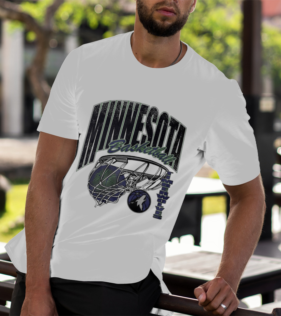 Minnesota Basketball Timberwolves Net And Ball T-Shirt