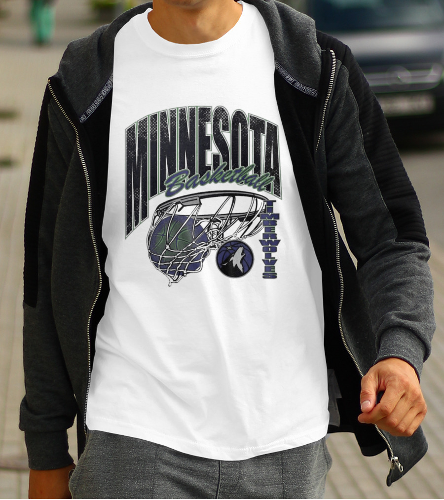 Minnesota Basketball Timberwolves Net And Ball T-Shirt