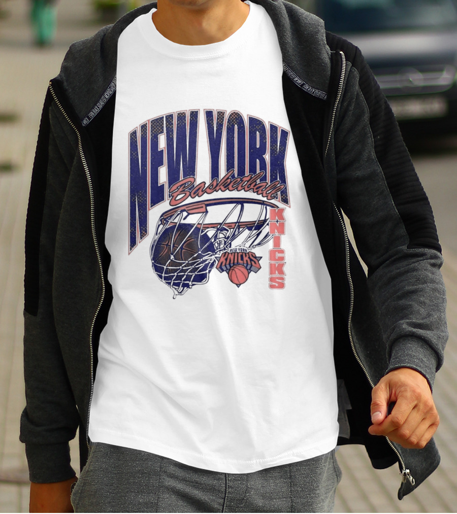 New York Basketball Knicks Net And Ball Swish T-Shirt