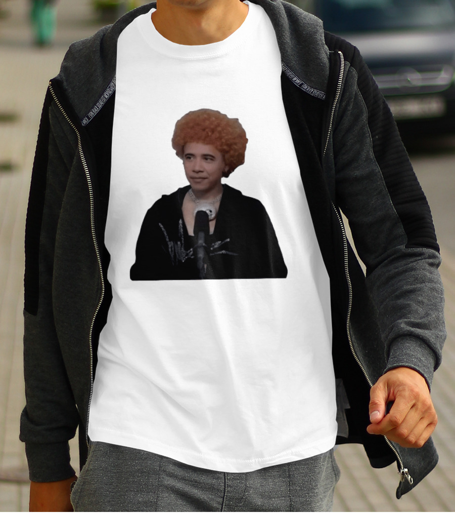 Obama Spice Meme Satirical Icon With Afro Wig T-Shirt
