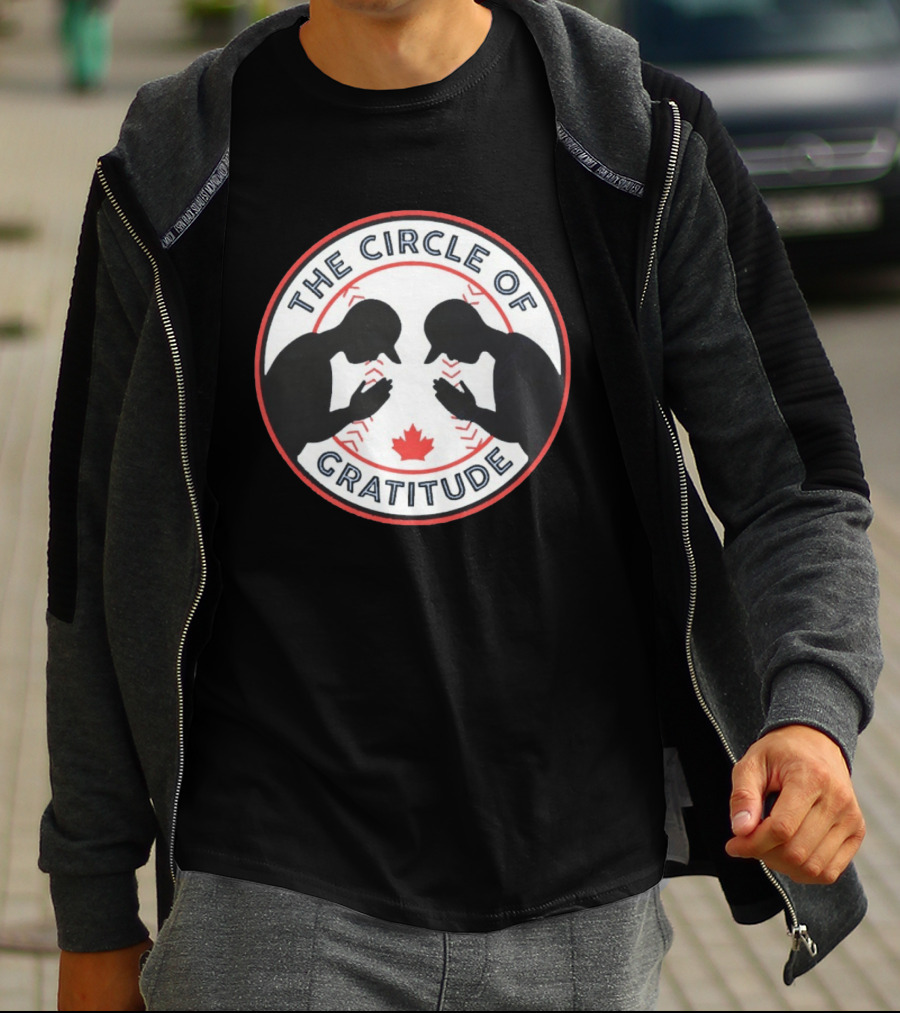 The Circle Of Gratitude Toronto Blue Jays Kaz Okamoto Canada Maple Leaf T-Shirt