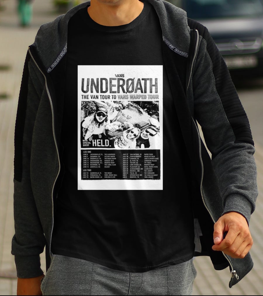 Vans Underoath The Van Tour To Vans Warped Tour 2026 With Special Guest Held T-Shirt