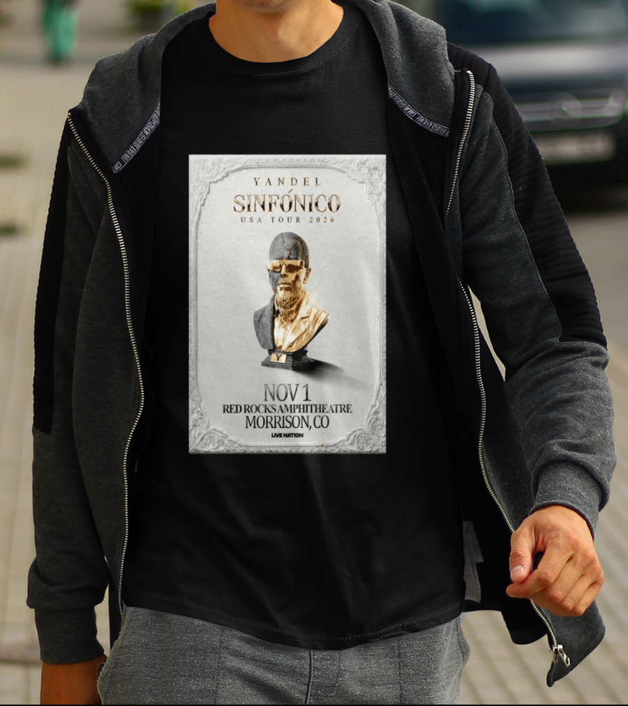 Yandel Sinfónico USA Tour 2026 Nov 1 Red Rocks Amphitheatre Morrison CO Live Nation T-Shirt