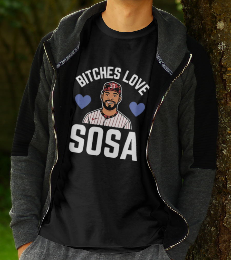 Bitches Love Sosa Edmundo Sosa Baseball Player 33 Hearts T-Shirt