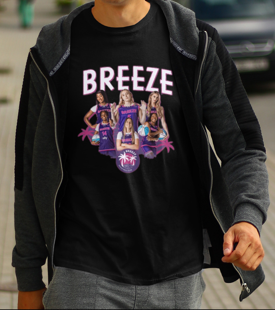 Breeze Basketball Club Team Players Palm Trees T-Shirt