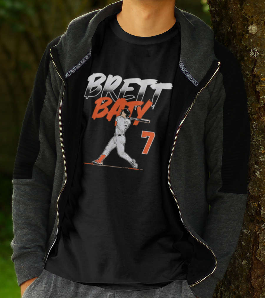 Brett Baty 7 New York Mets Slugger Swing T-Shirt