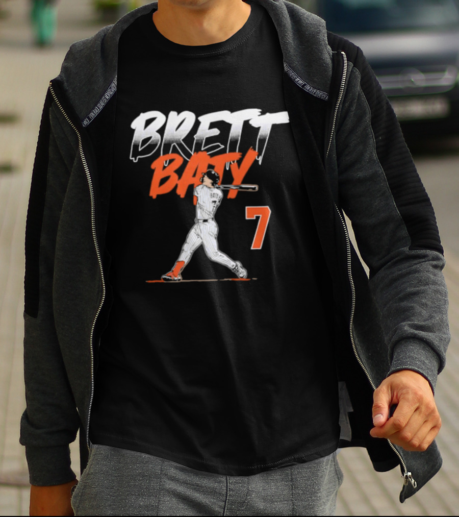 Brett Baty 7 New York Mets Slugger Swing T-Shirt