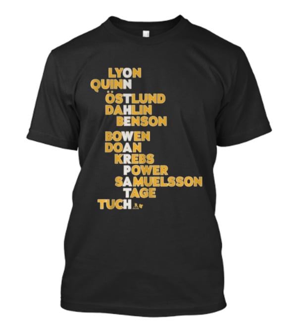Buffalo Hockey On The Warpath Lyon Quinn Östlund Dahlin Benson Buffalo 2026 T-Shirt