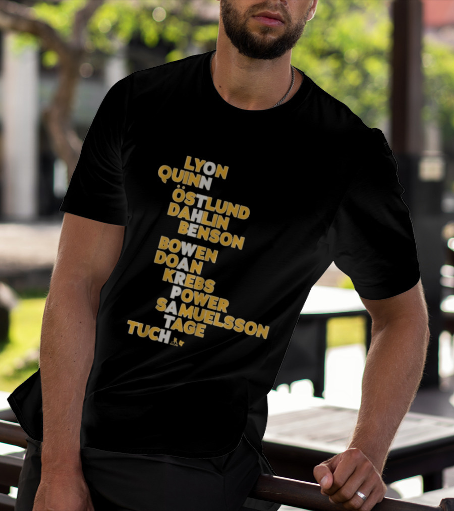 Buffalo Hockey On The Warpath Lyon Quinn Östlund Dahlin Benson Buffalo 2026 T-Shirt