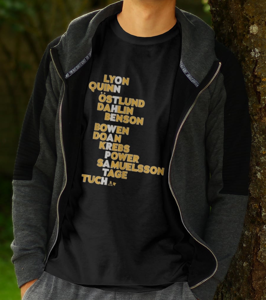 Buffalo Hockey On The Warpath Lyon Quinn Östlund Dahlin Benson Buffalo 2026 T-Shirt