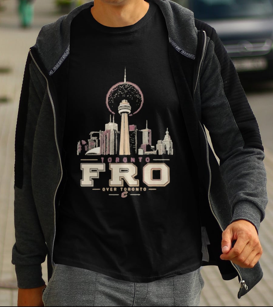 Toronto Fro Over Toronto Skyline Basketball Cleveland Cavaliers T-Shirt
