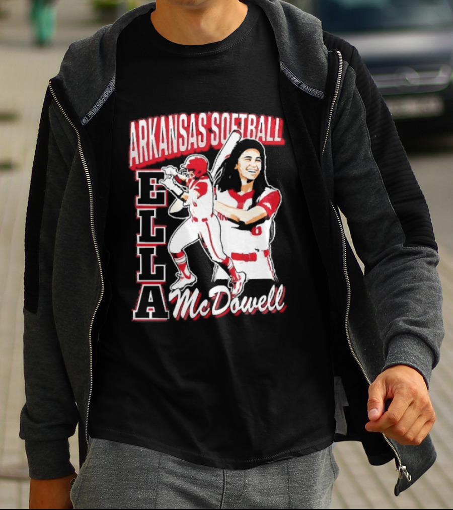 Ella McDowell Arkansas Softball Player Team Spirit T-Shirt