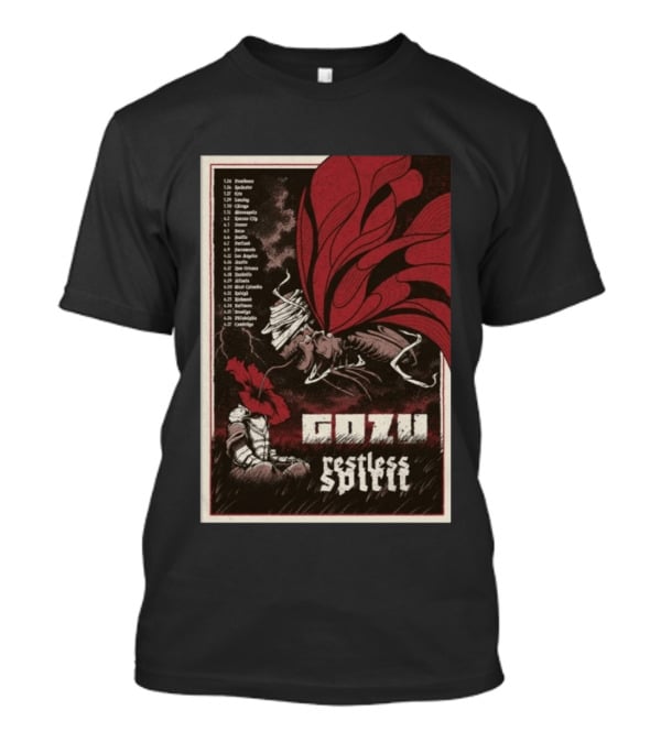 Gozu Restless Spirit Tour 2026 Providence Boston NYC Los Angeles Chicago Dates T-Shirt