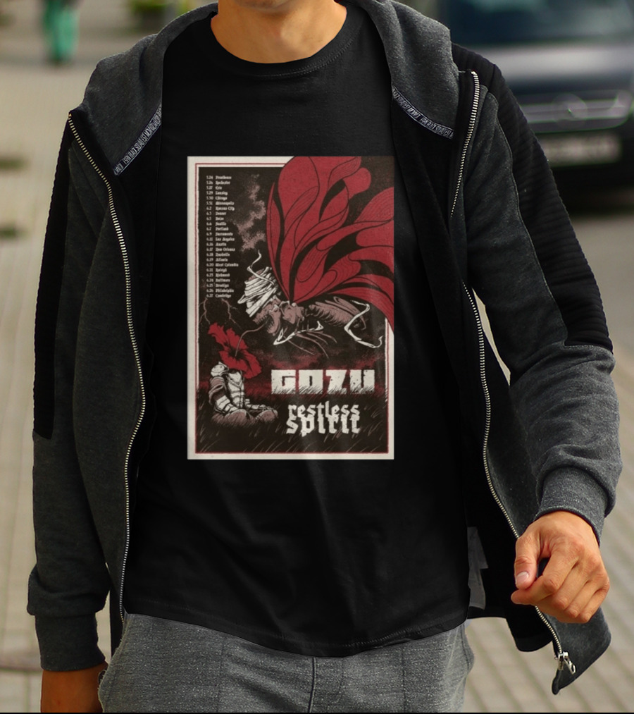 Gozu Restless Spirit Tour 2026 Providence Boston NYC Los Angeles Chicago Dates T-Shirt
