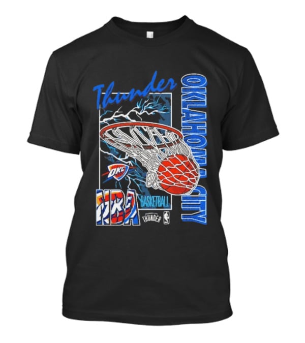 Oklahoma City Thunder NBA Basketball Net Lightning OKC T-Shirt