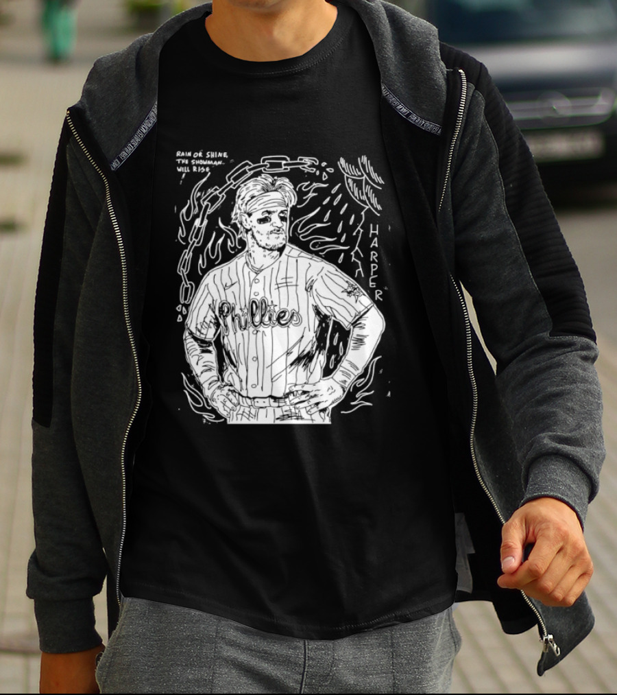 Paul Carpenter Bryce Harper Phillies Rain Or Shine The Snowman Will Rise T-Shirt