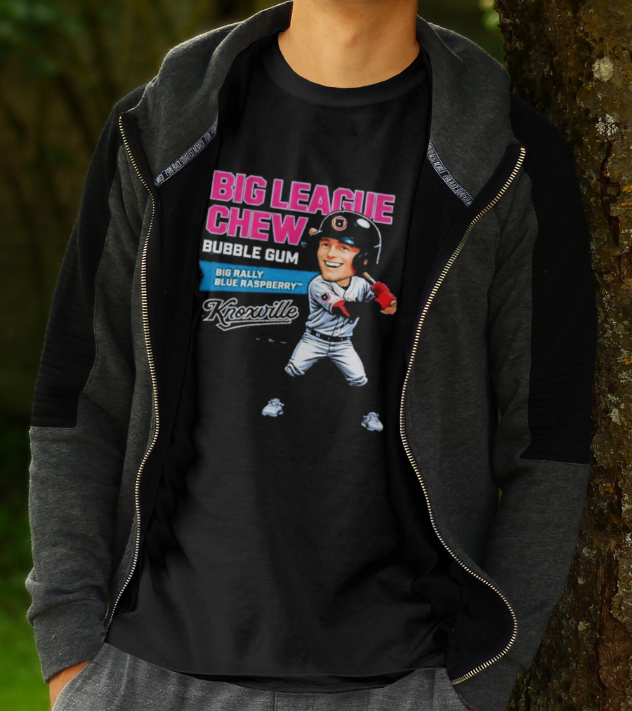Big League Chew Bubble Gum Big Rally Blue Raspberry Knoxville Smokies T-Shirt