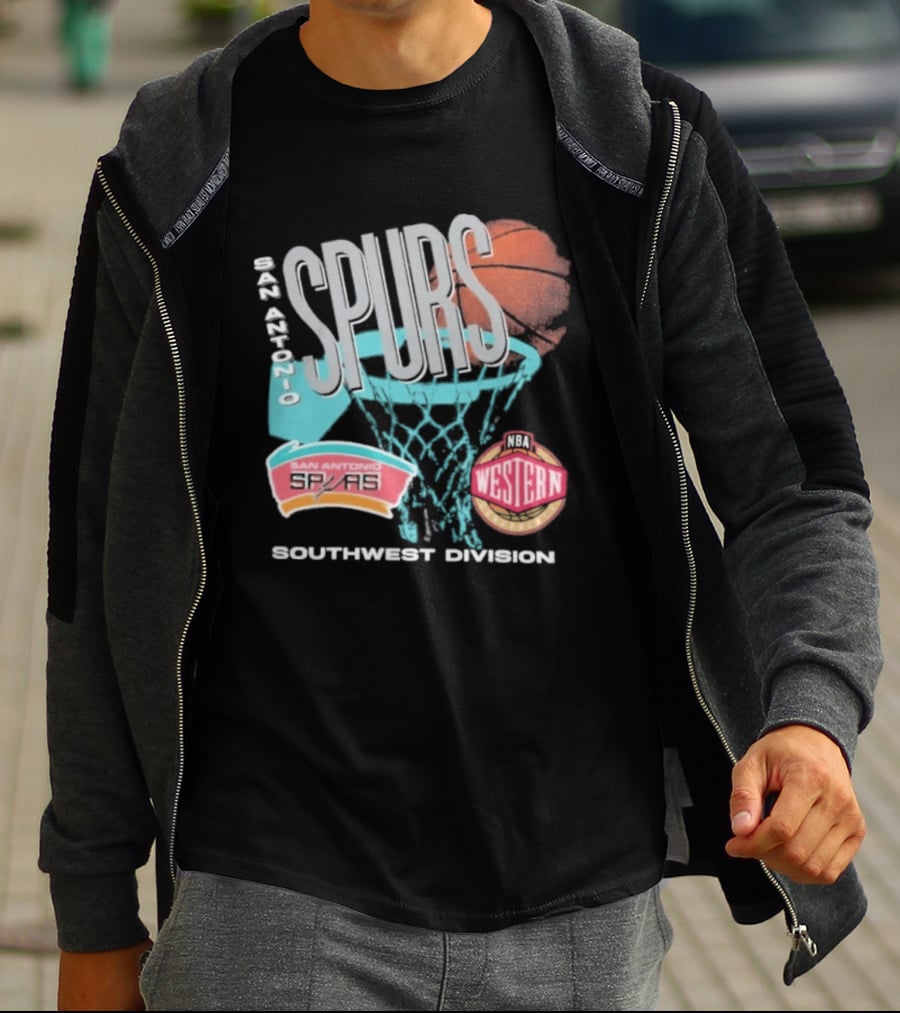 San Antonio Spurs 90s Hardwood Classics Southwest Division Western T-Shirt